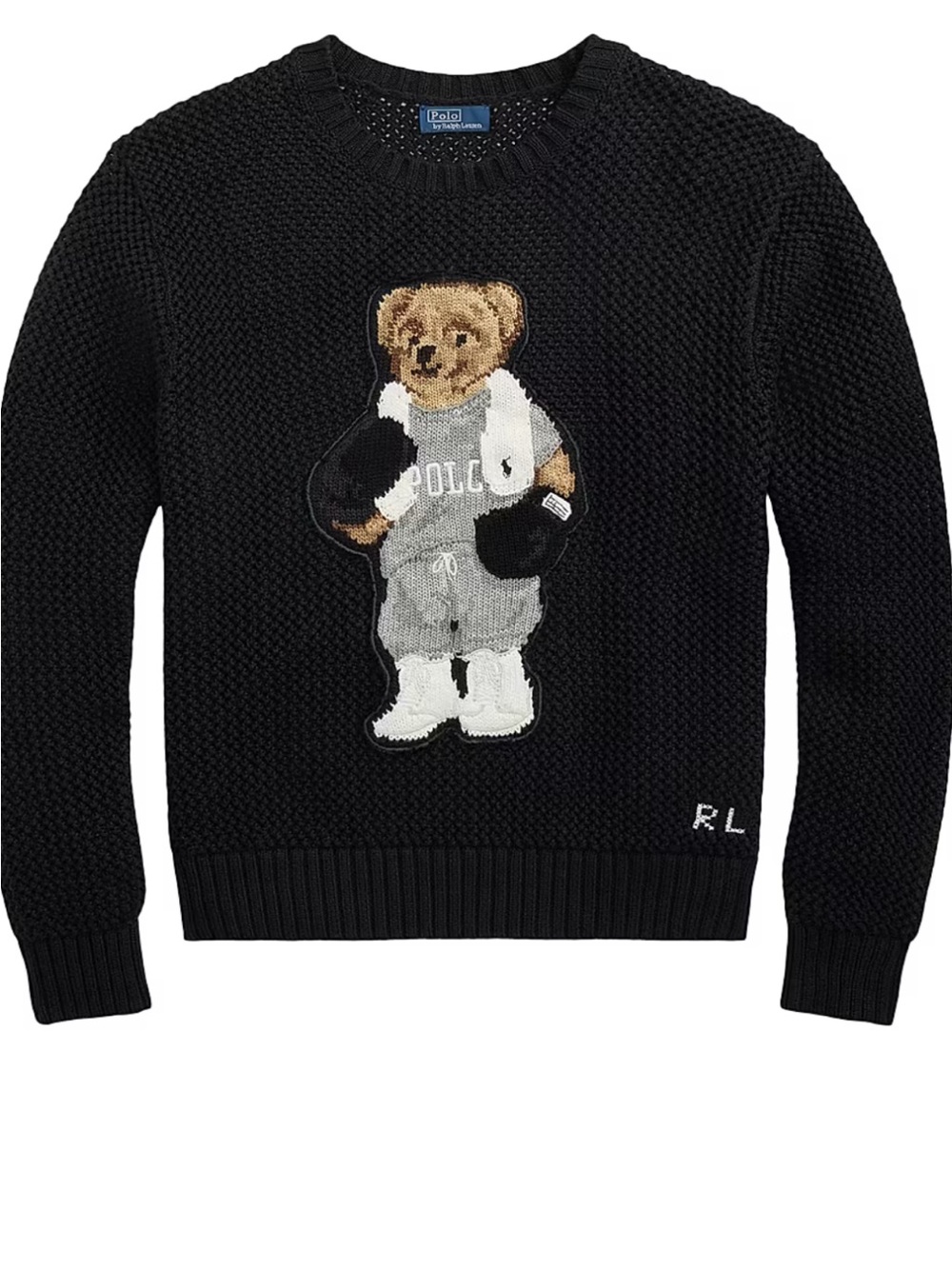 Polo by Ralph Lauren Black Teddy Bear Crewneck Sweater